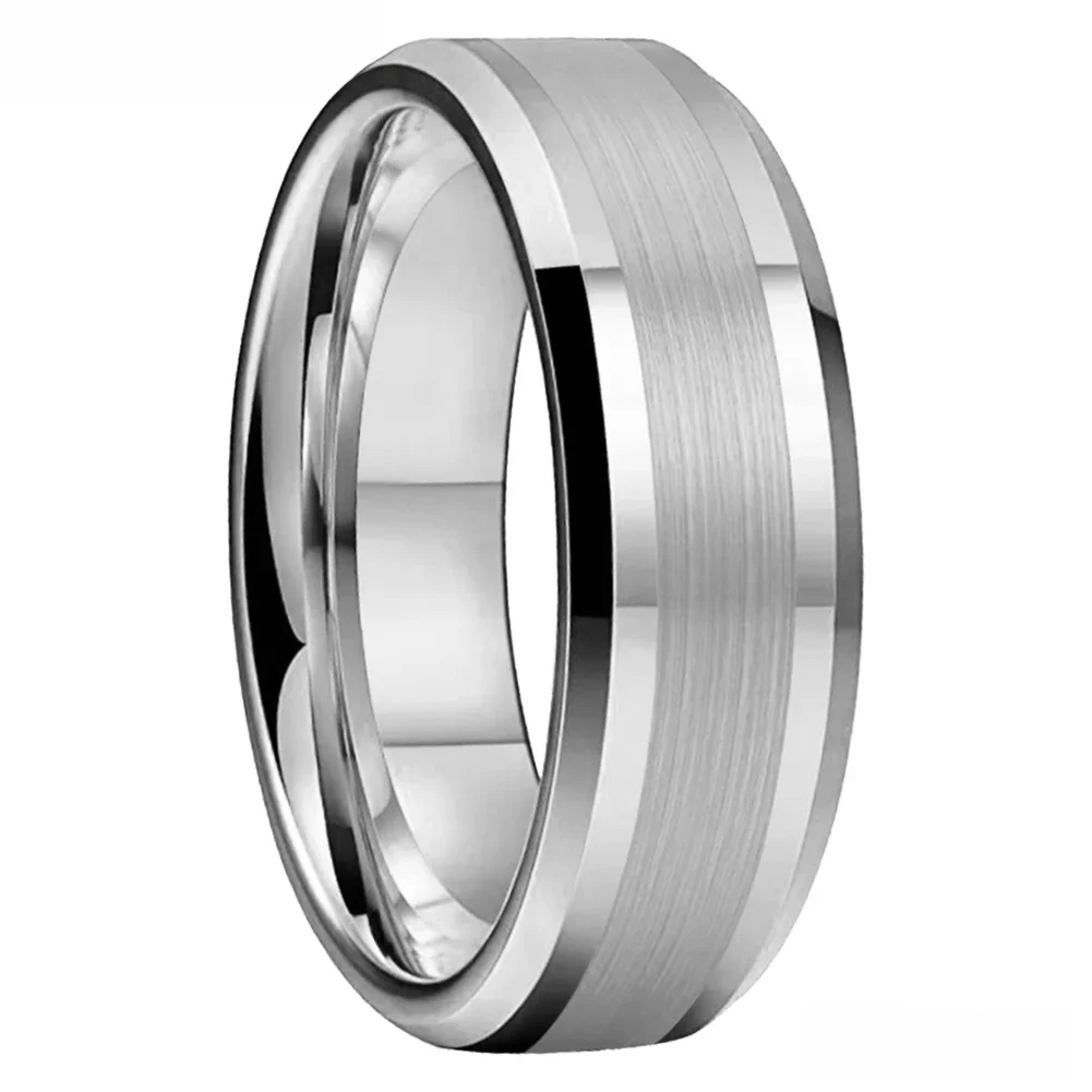ITungsten 6mm 8mm obrączka zaręczynowa z węglika wolframu Ring Finger dla kobiet mężczyzn para moda Trendy biżuteria Comfort Fit — zdjęcie 2