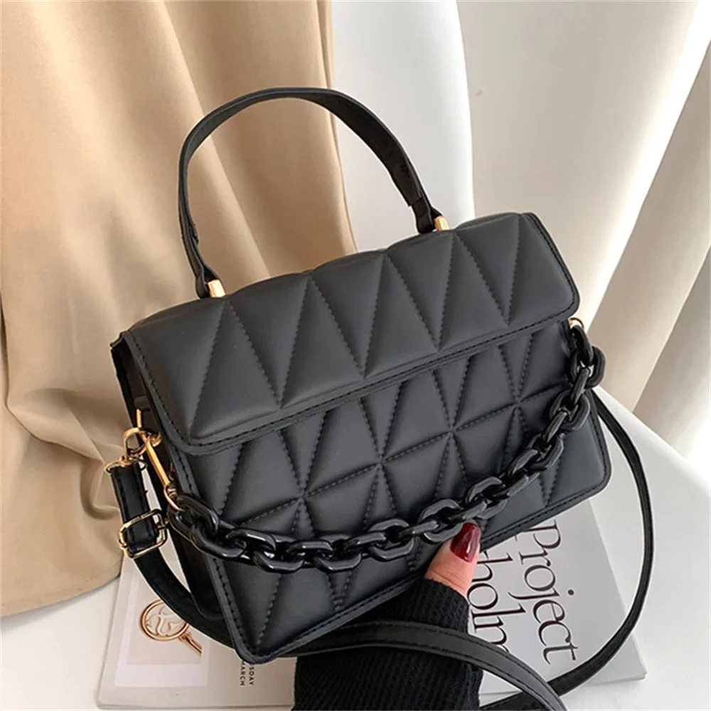 Moda w kratę Damska torba na ramię Łańcuch Crossbody Torby Marka Projektant Modne damskie torebki i portmonetki Mała torba z klapką i uchwytem — zdjęcie 2