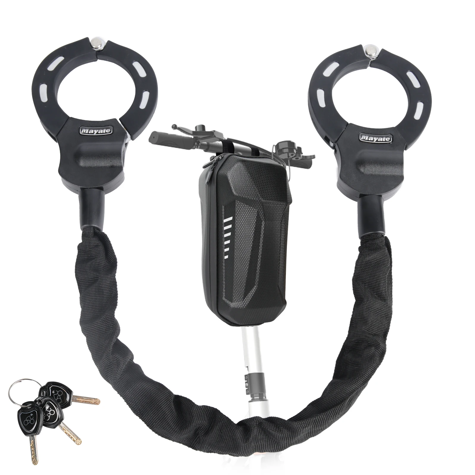Steel Anti-theft Bicycle Lock Electric Scooter Lock 90cm Safety Chain Lock Safety Anti-theft Protection Adjust Handcuff Lock