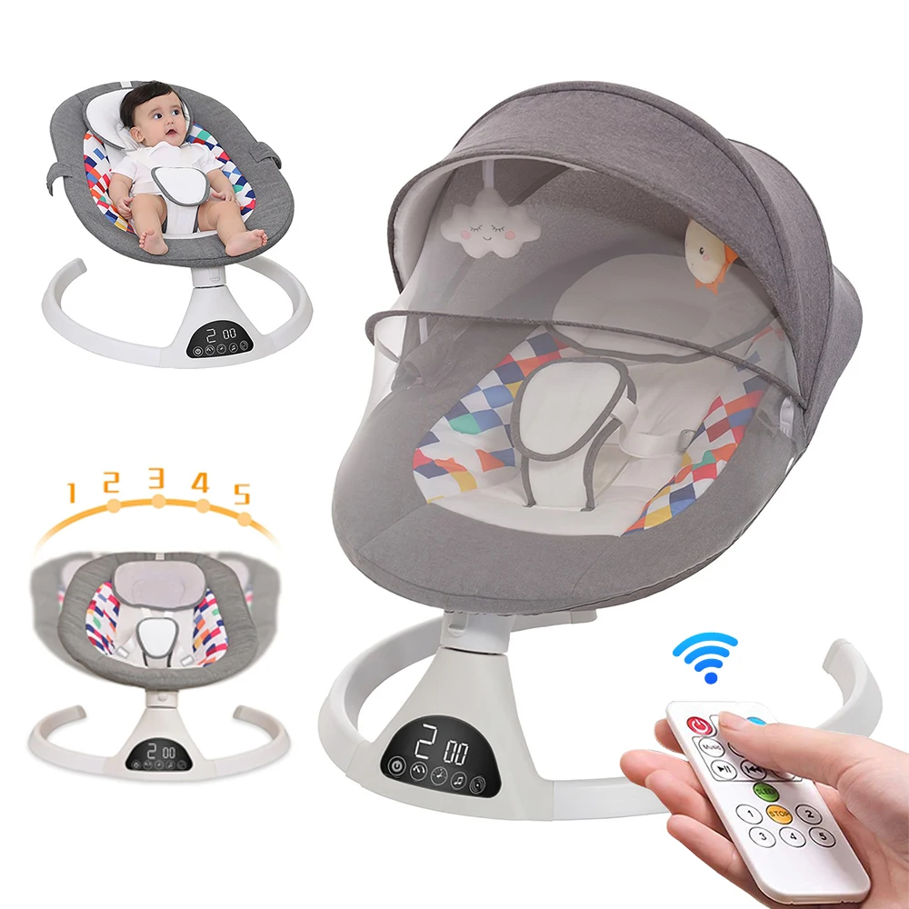 Baby Electric Rocking Chair 3 In 1 Multifunction Newborn Baby Electric Swing Bluetooth Remote Control Smart Babies Swing Chairs