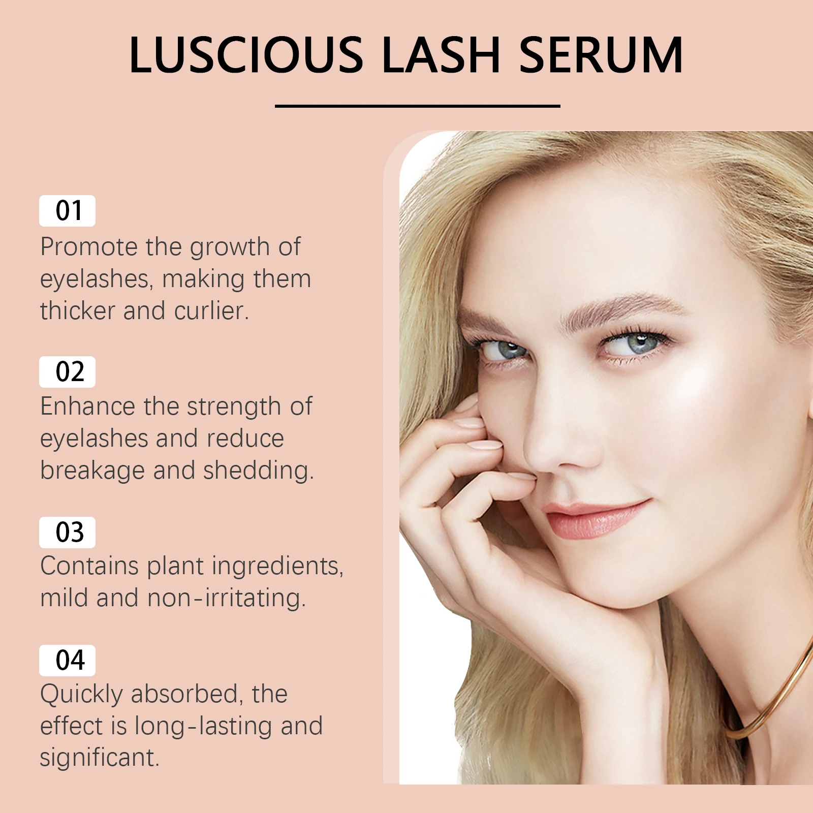 EELHOPE Wimpernpflegeserum fördert das Wimpernwachstum, Verdickung, verbessert die Zähigkeit, reduziert Bruch, wimpernpflegendes Wimpernserum