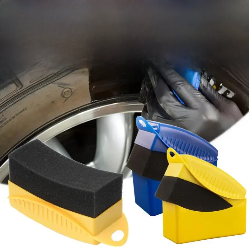 Éponge de polissage pour roues de voiture, brosse en plastique ABS, nettoyage du Contour des pneus, tampons applicateurs, accessoires de détail