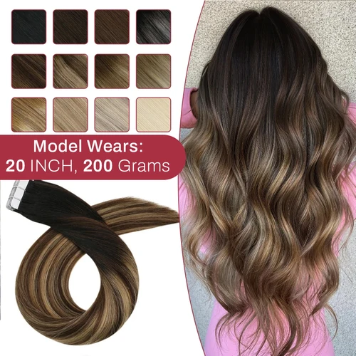 Cinta Moresoo en extensiones de cabello humano, extensión de cabello Remy liso brasileño, cinta Invisible Natural sin costuras ins 100% cabello Real