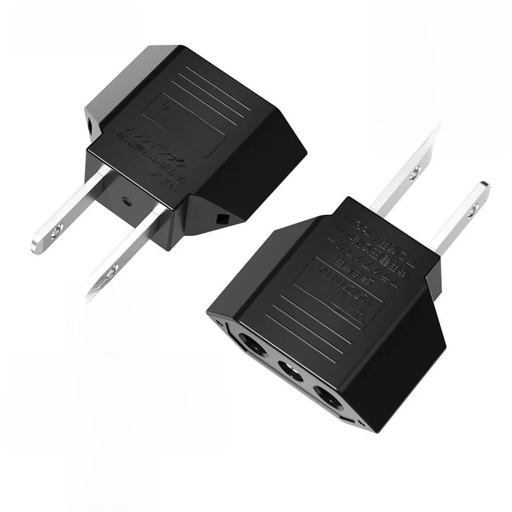 Elough 4.0mm convertisseur américain vers ue fiches européenne ue vers états-unis amérique adaptateur de prise de voyage adaptateur d'alimentation américain vers ue prise électrique