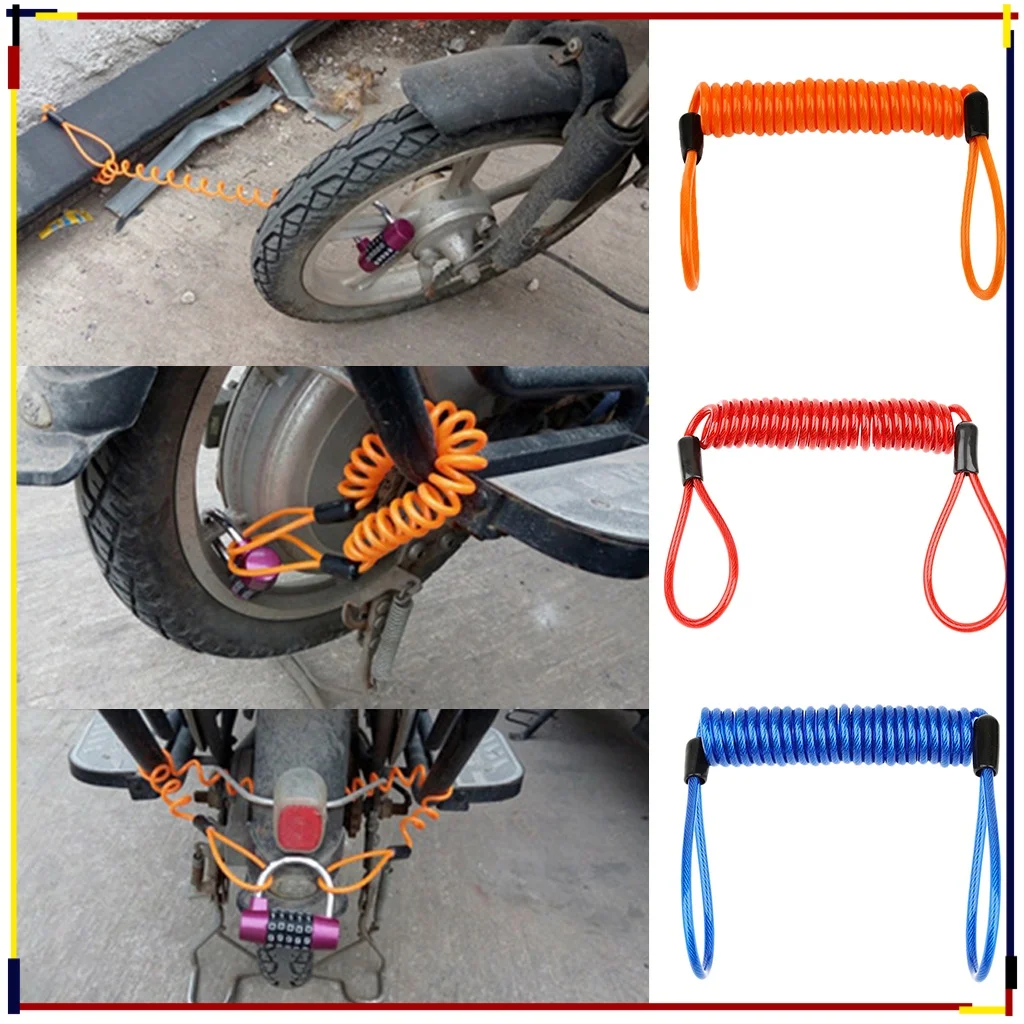 

Lock Reminder Cable Disc Lock Cable For Antitheft Protection Security Steel Wire Spring Reminder Rope For Scooter Motorcycle