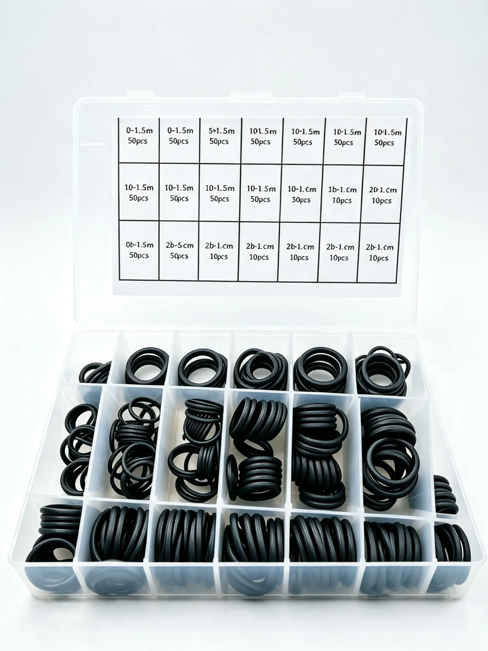 VKKM 740Pcs Rubber O-Ring Seal Assortment Kit, 24 Sizes Black Nitrile Rubber Washers for Tap, Shower, Water Pipe, Plumbing Repair Sealing