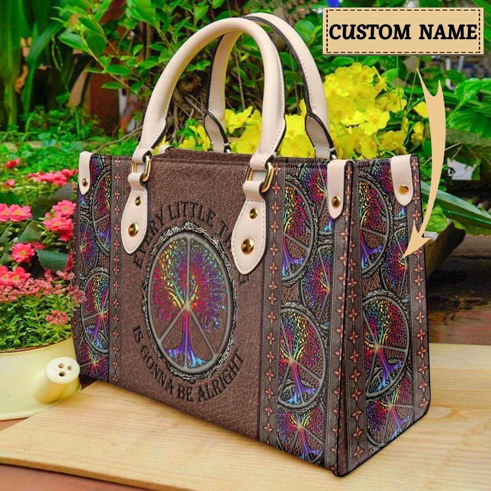 Hippie Sunflower Hand Bags for Women Brand Design New Fashion Luxury Handbags Casual Pu Leather Crossbody Bag Female Bolso Mujer