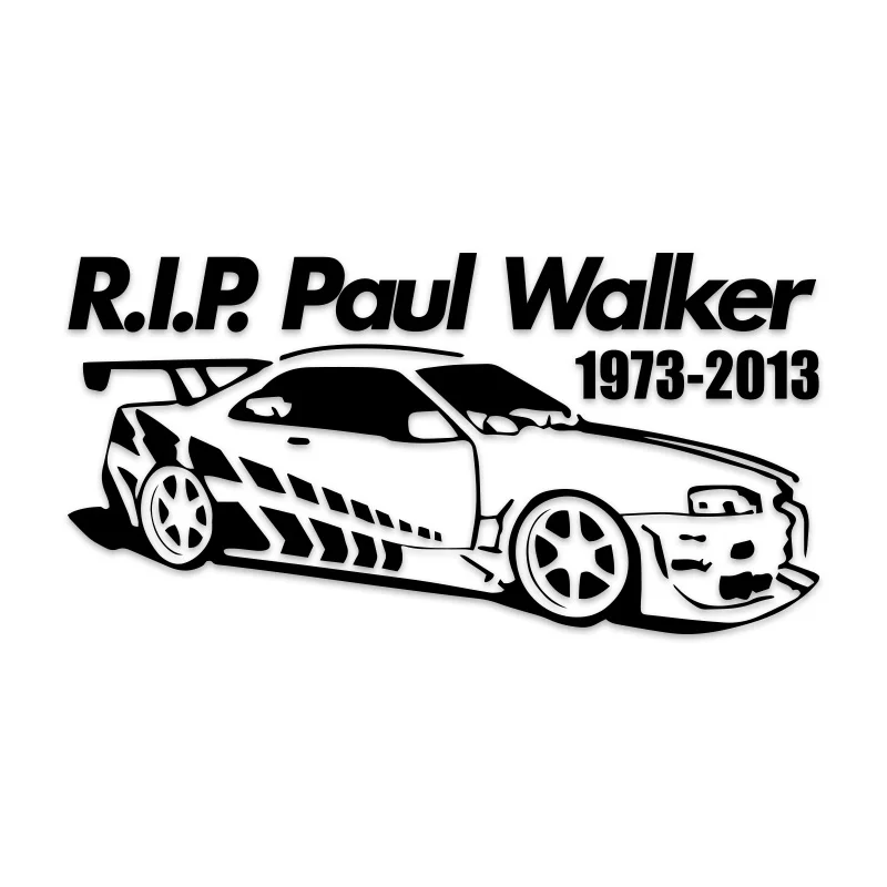 Car Stickers Paul Walker RIP R34 Skyline GTR Bumper Window Vinyl Decal Stickers Premium Diecut Fast and Furious Movie Stickers