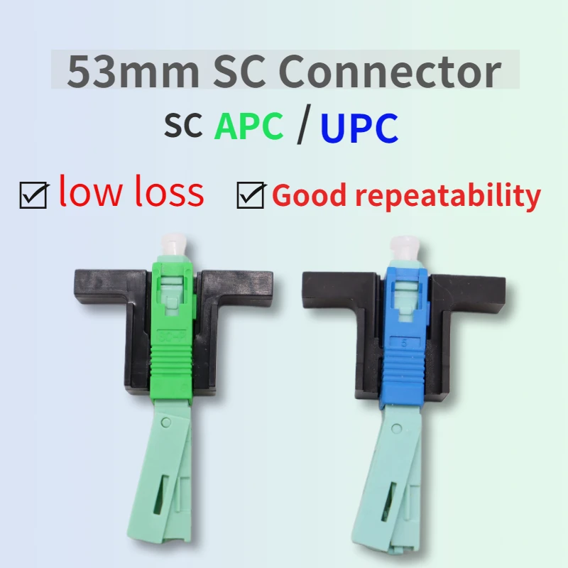 Low price  53mm SC APC/UPC Fast Connector Single-Mode Connector FTTH Tool Cold Connector Tool Fiber Optic Fast Connnector