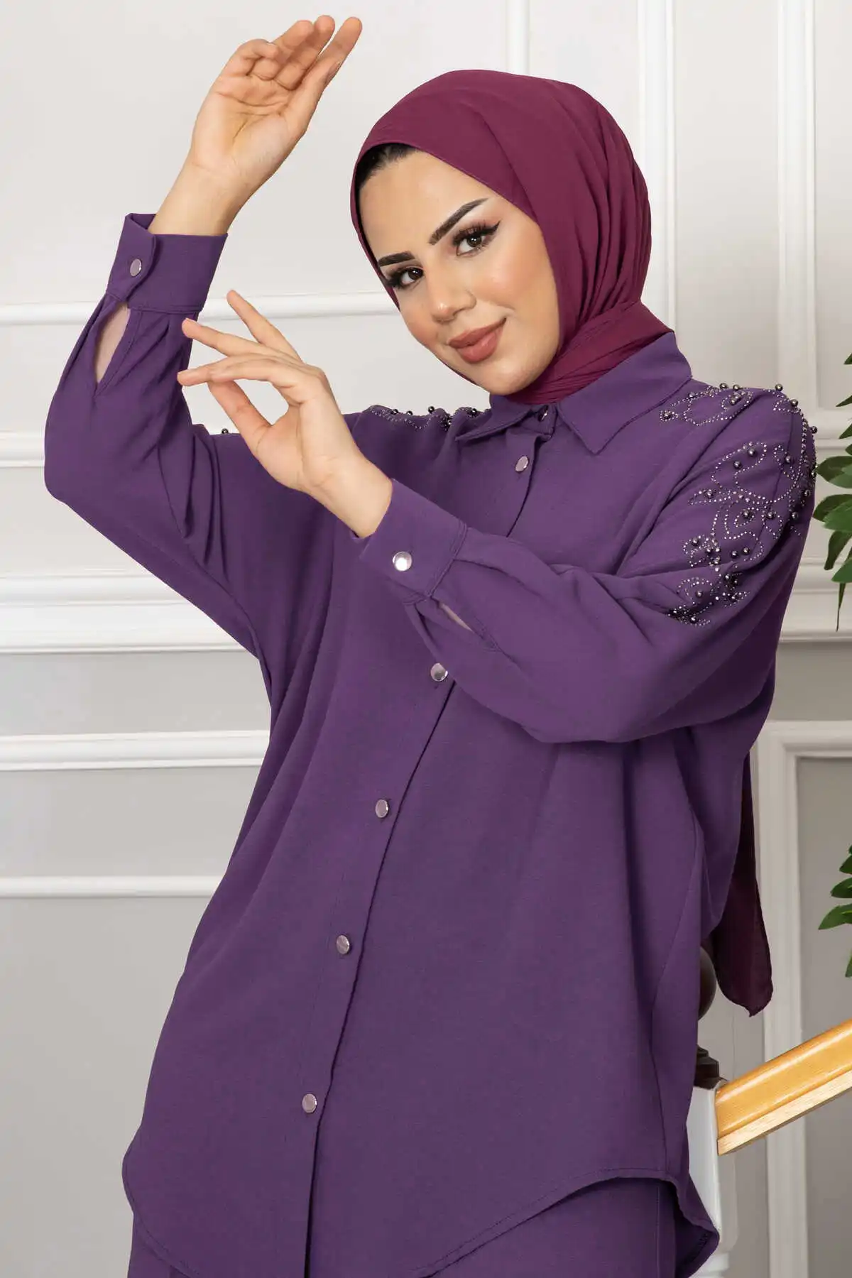 Ensemble Hijab à Manches sulfpour Femme Musulmane, Abaya, Kaftan, Dubaï, Türkiye, Robe Islamique Africaine, Deux Pièces ensembles musulmans abaya