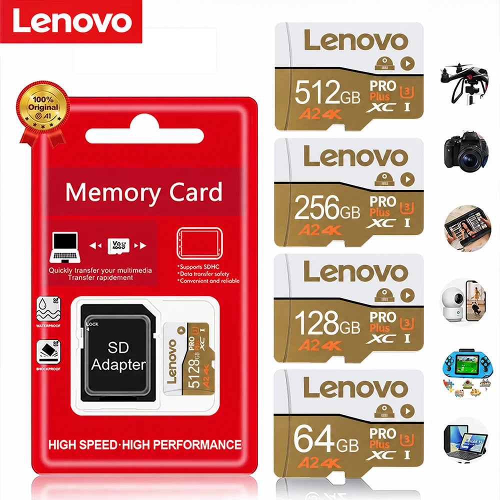 Lenovo Hot Sale Extreme Pro Micro SD Card Class10 High-Speed Memory Card V60 U3 4K TF Card Multiple Sizes for Camera Phone Drone