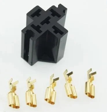 Prise de relais Automobile, Terminal en cuivre avec fil 4 broches 5 broches, relais de voiture femelle, 2 pièces/lot