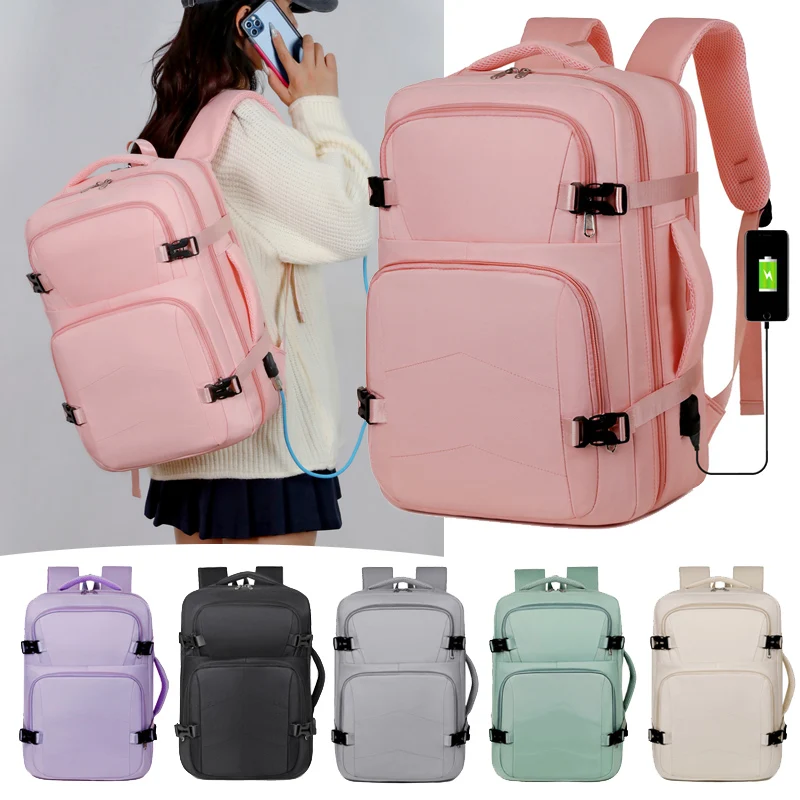 Multifunctional USB Charging Waterproof Backpack, Large Capacity Travel Bag for Students, Unisex Fashion School Backpack