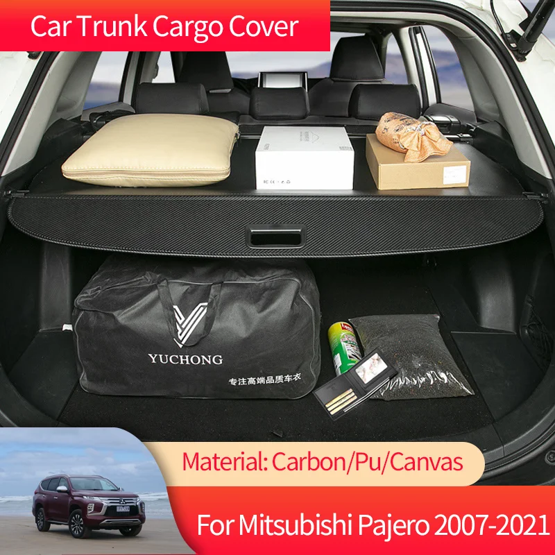 Car Trunk Cargo Cover Luggage Storage Rear Boot Tray Security Shielding Shade for Mitsubishi Pajero Montero Shogun V93 2007~2021