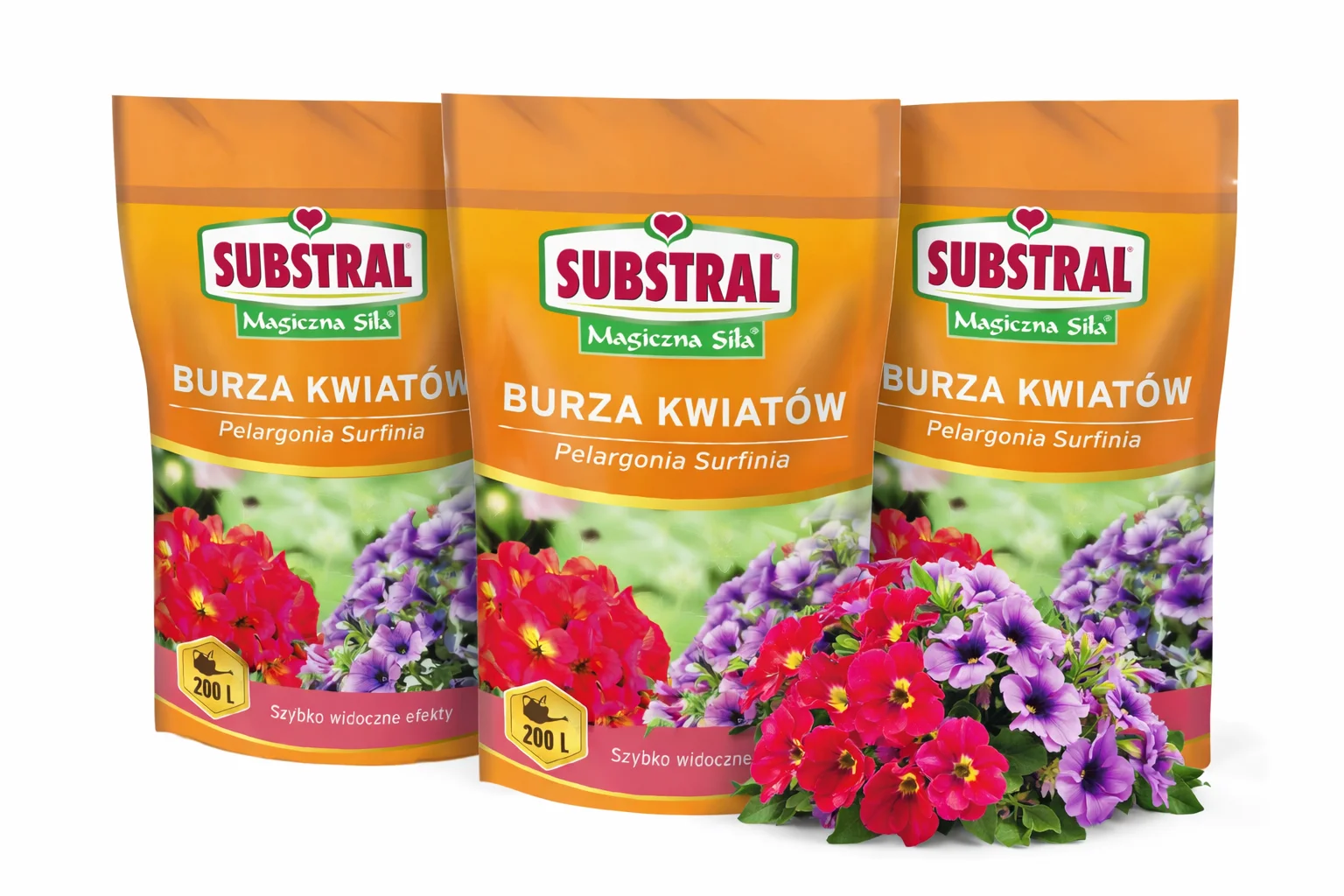 3x200g meststofset voor geraniums en Surfinia stormbloemen