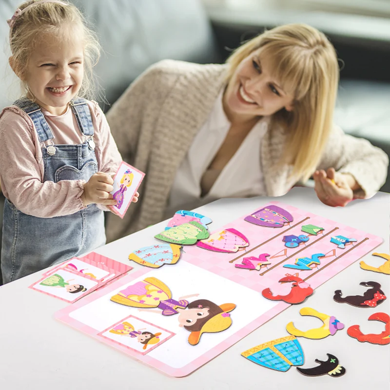 Kids Magnetic Quiet Book Toys Magnetic Jigsaw Puzzle Early Education Toy Handmade DIY Repeatable Toy Magnetic Stickers Toy Gifts