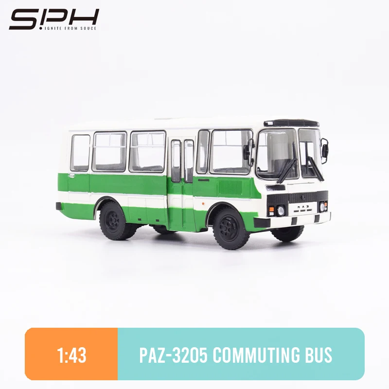 Original 1/43 Scale Metal Russian Pavlovsk Minibus PAZ-3205 Soviet Union Classic Commuting Bus Model 900414