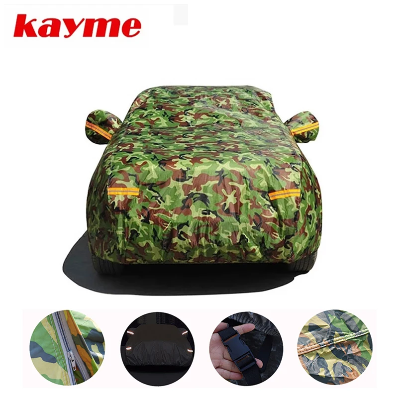 

Kayme Waterproof Camouflage Car Covers Outdoor Sun Protection Cover For Car Reflector Dust Rain Snow Protective