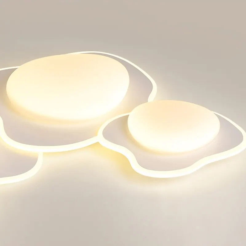 Plafonnier LED en Fer Blanc et Acrylique au Design Minimaliste Moderne, Luminaire de Plafond à Intensité Réglable, Idéal pour un Salon ou une Chambre à Coucher