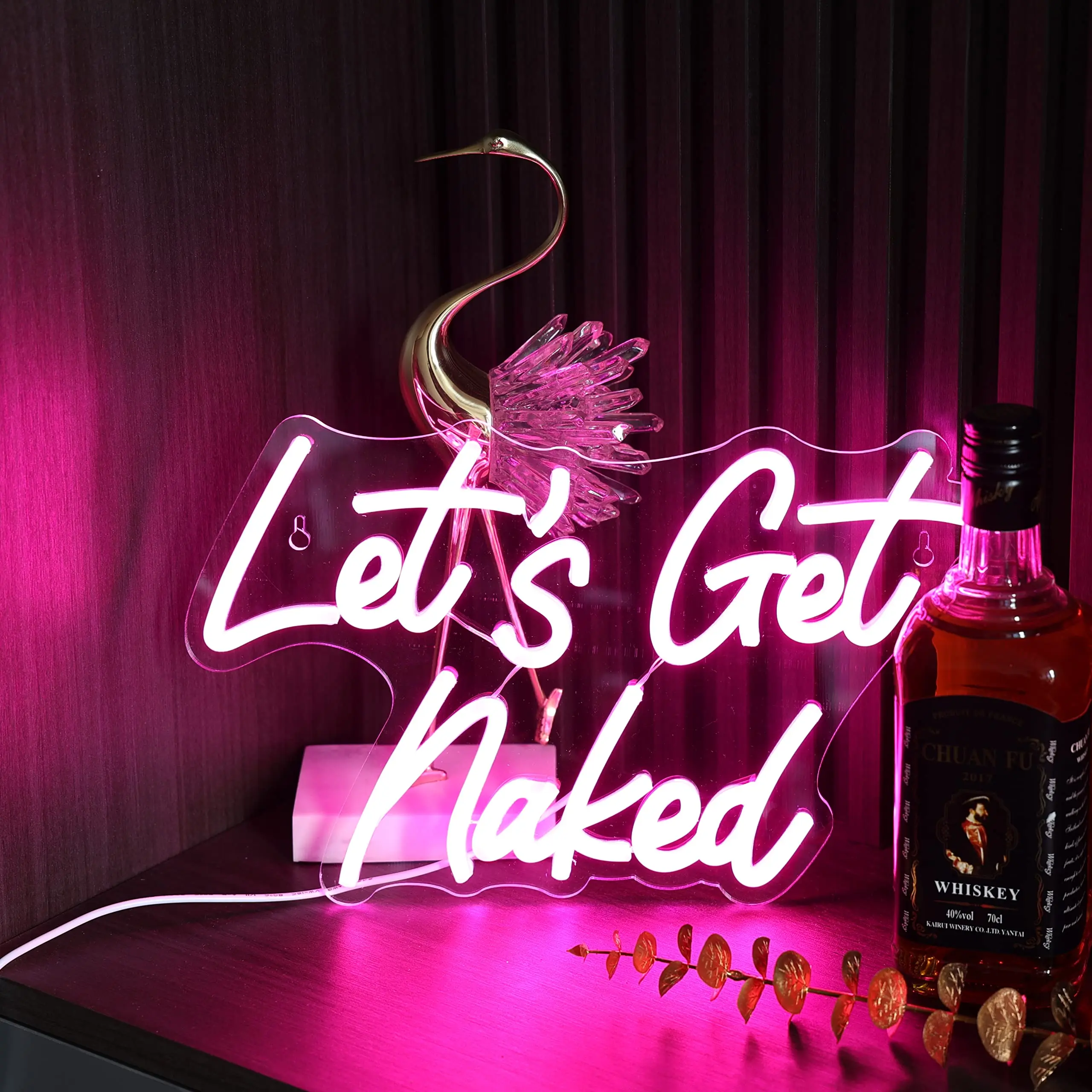 Custom Let's Get Naked Neon Light Sign For Bathroom LED Lamps Shower Man Cave Luminous Sign Room Party Event Wall Decoration