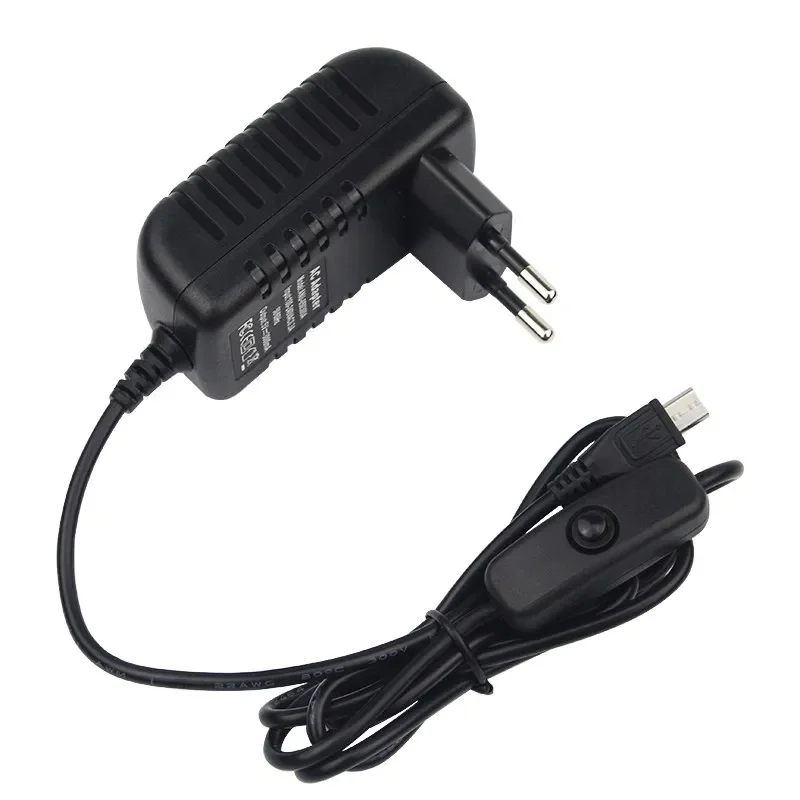 5V 3A Raspberry Pi 3B + 3B zasilacz z przełącznik przycisk zasilania Adapter Micro USB Port dla Pi Zero 2 W Orange Pi Zero 3 majątek funduszy celowych LTS — zdjęcie 2