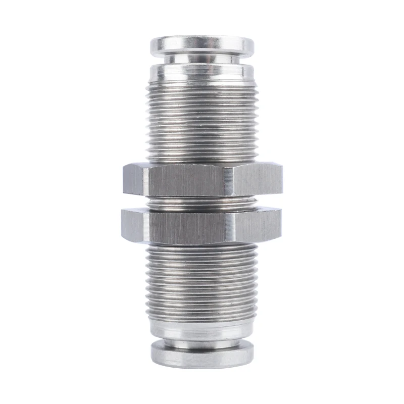 Stainless Steel Pneumatic Fitting PM 4 6 8 10 12 14 16mm Clapboard Quick Connector Male Thread Gas Pipe Quick Joint Push In Hose