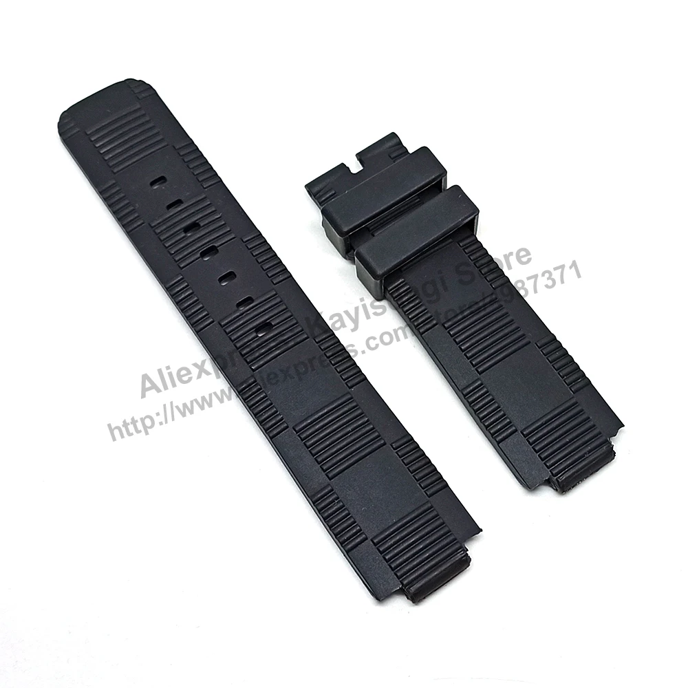 12mmx21mm Black HQ Rubber Watch Band Strap Compatible For LV Tambour Series