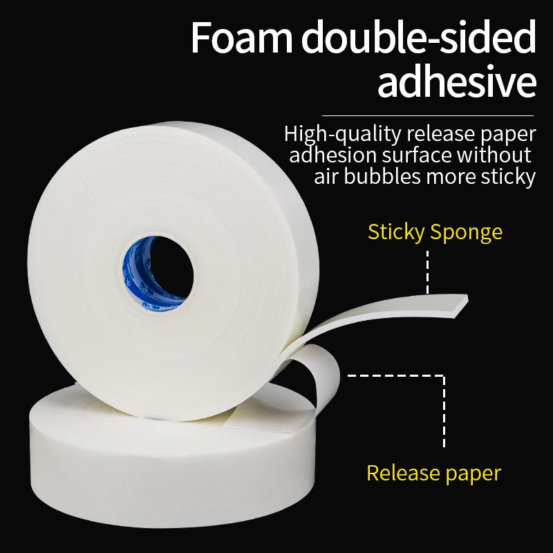 High Quality Double Sided Foam Tape White Strong Stickiness Hot Melt Glue Sponge Self Adhesive Tape For Small Items Mounting