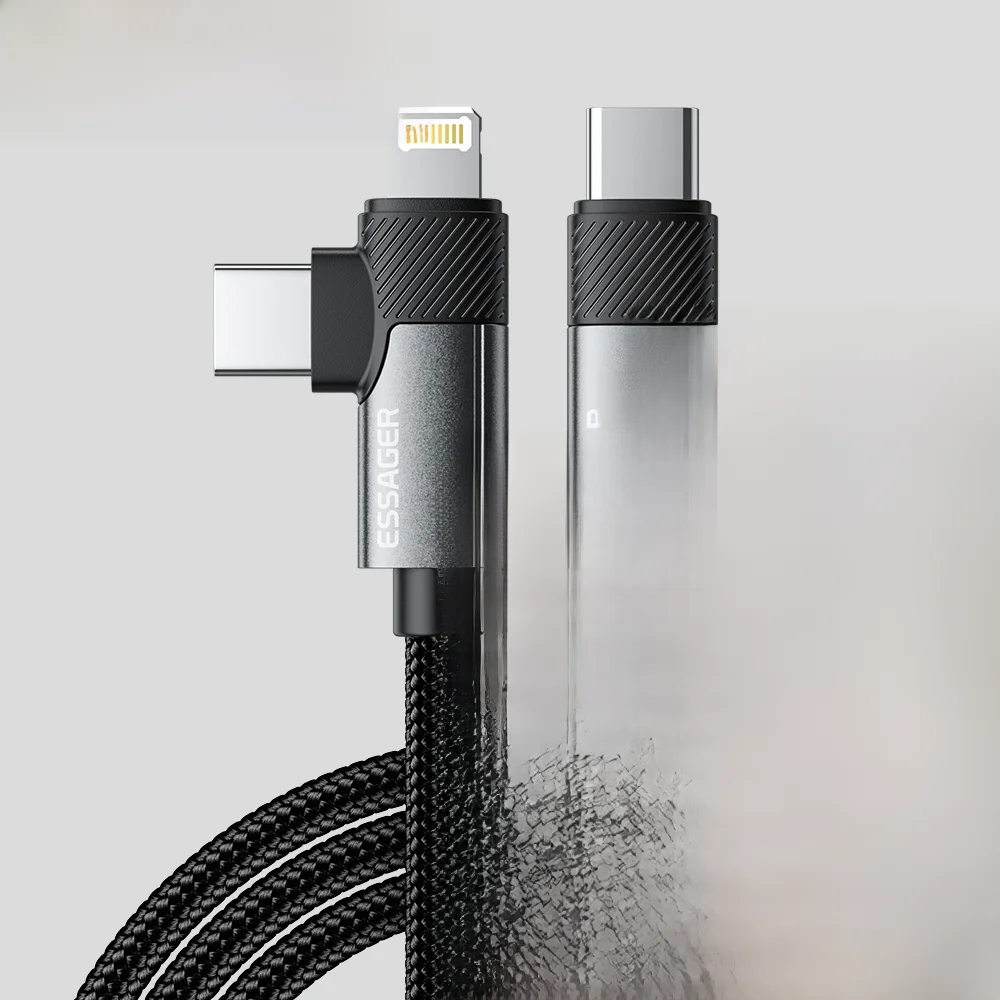 Kabel Essager 2 w 1 USB Type C 65W PD do szybkiego ładowania, kabel Type C do Lighting dla iPhone 15 14 Pro Max MacBook iPad Xiaomi — 2