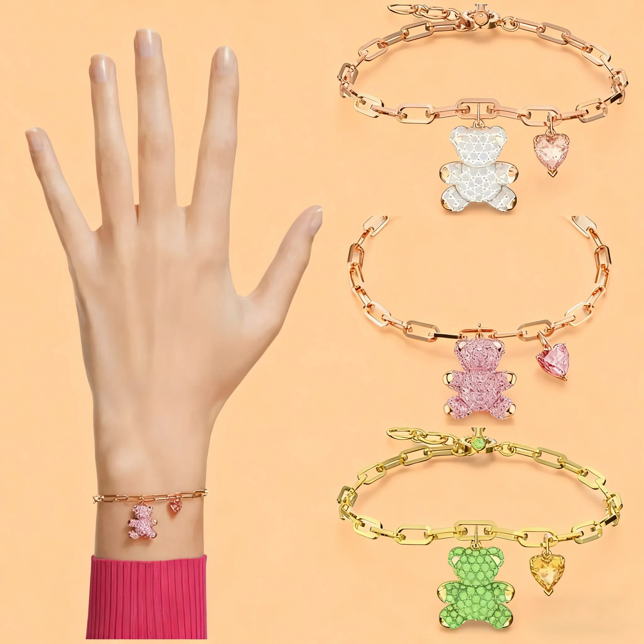 

2025i S925 Sterling Silver bear bracelet, high-end chic bracelet, enhance charm, affordable luxury