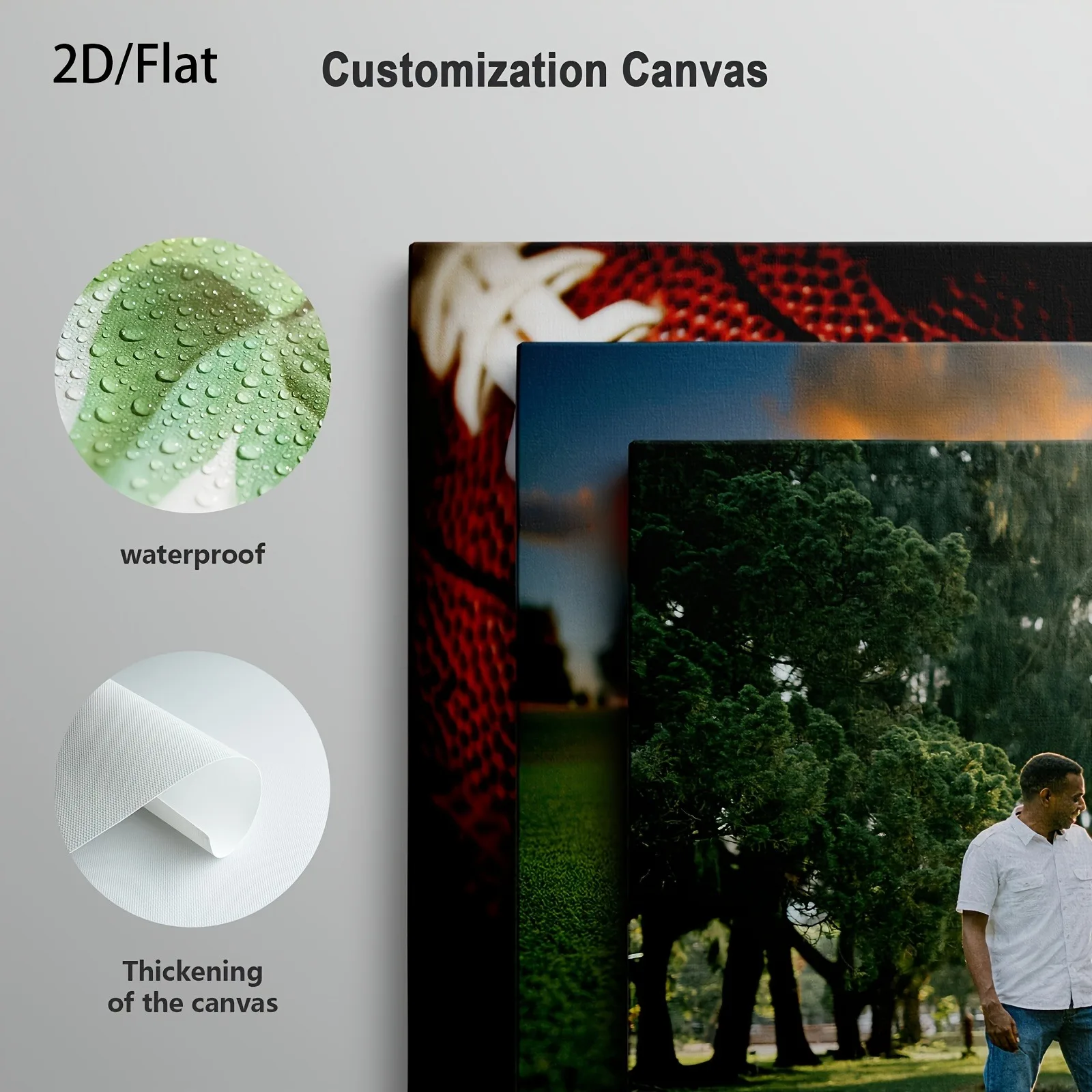 [Personalized Canvas Print] Modern Unique Gift Canvas Print- Custom Personalized Photo with Wooden Frame- Living Room, Bedroom