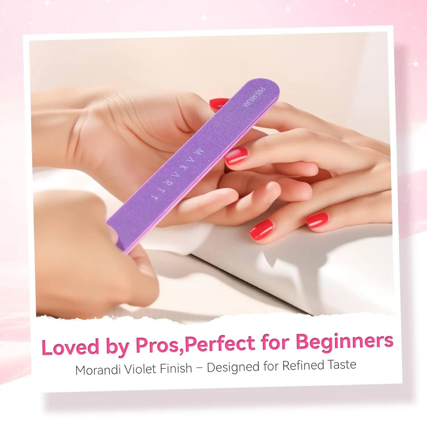 مبرد أظافر ماكارت - 100/180 ألواح صنفرة حبيبة للأظافر، 10 قطع من مبرد أظافر احترافي مزدوج الجوانب لأظافر الأكريليك الطبيعي #4