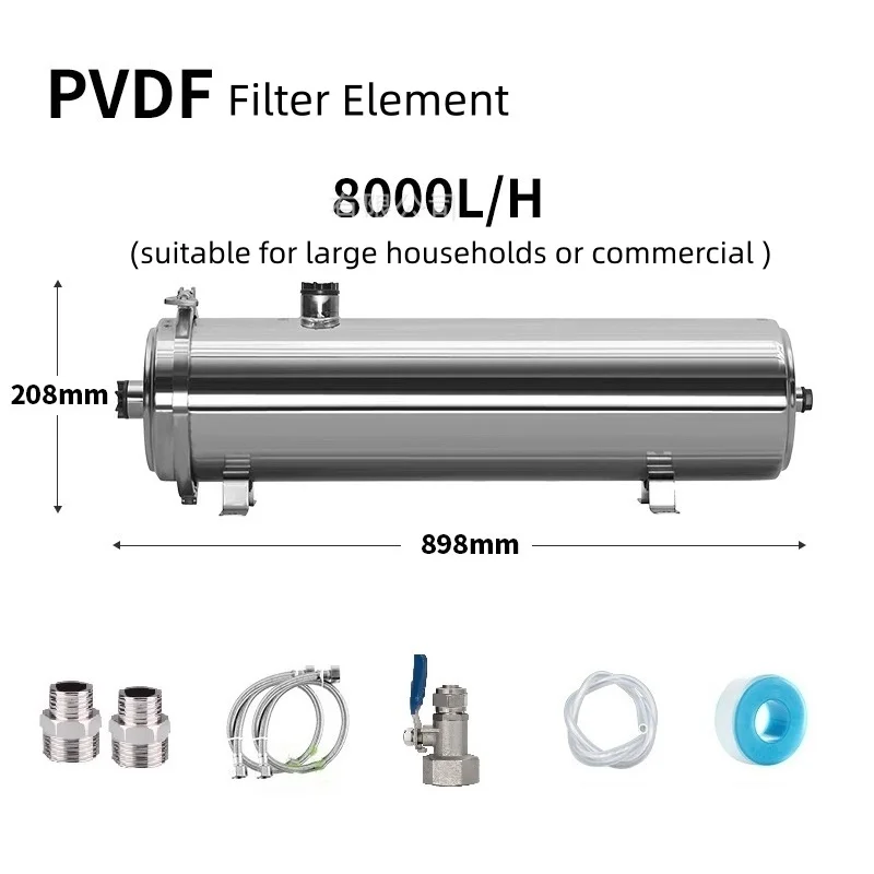 304 roestvrijstalen waterfilter voor het hele huis, herbruikbaar PVDF-ultrafiltratiesysteem, commerciële en huishoudelijke waterzuiveraar