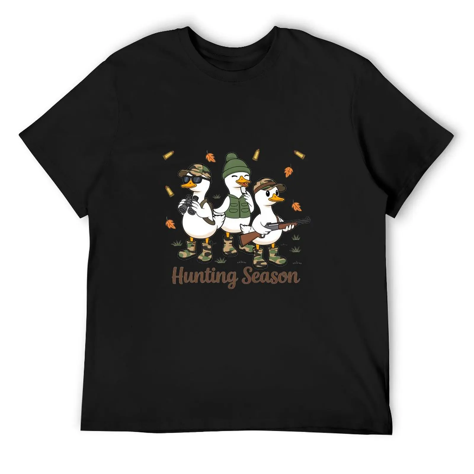 Western Outdoorsman Mallard Duck Camo Bow Black Tee Waterfowl Shooting Daily Cotton Basic Casual Top