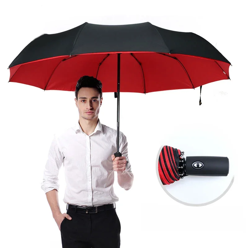 Wiatroszczelny dwuwarstwowy w pełni automatyczny odporny parasol — zdjęcie 2