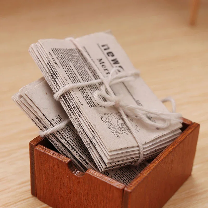 1/12 Puppenhaus Miniatur Retro Zeitung Set Simulation Modell Für Puppe Haus Dekor Zubehör Kinder Pretend Spielen Spielzeug Geschenk