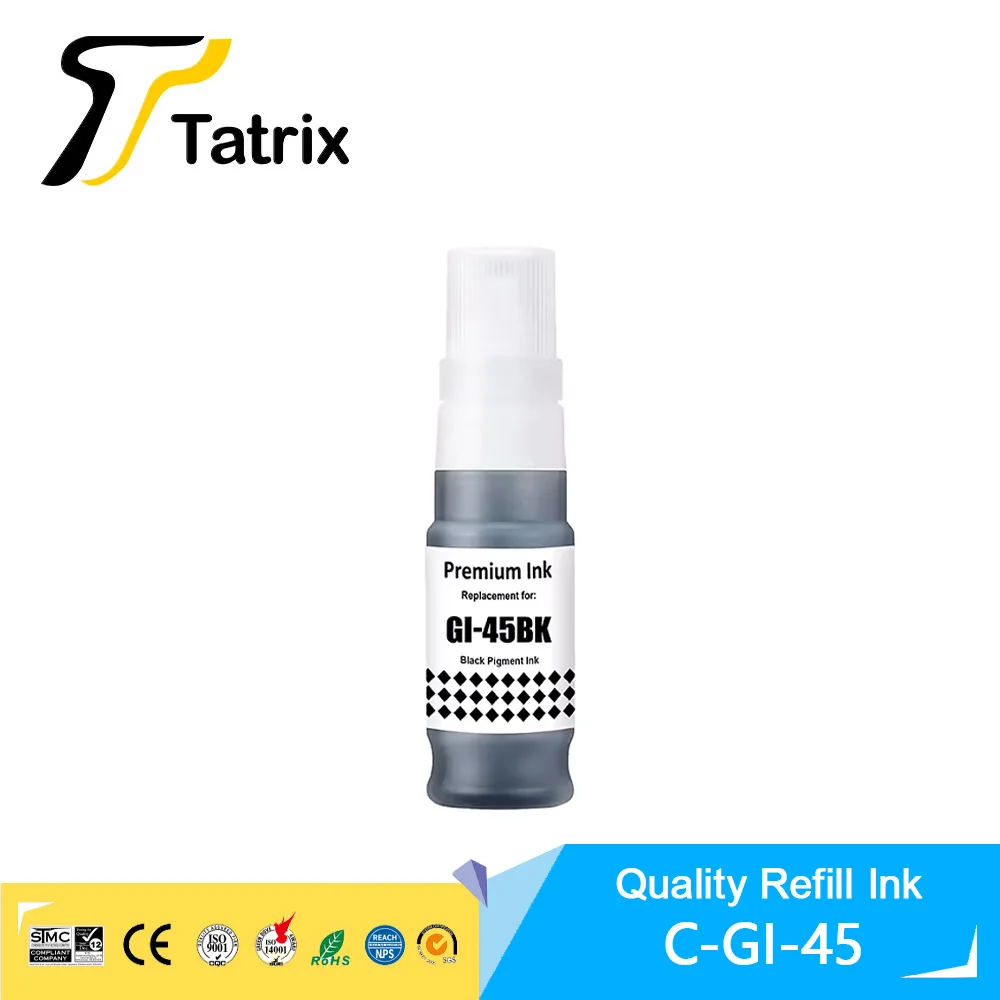 Imagem -03 - Tatrix-tinta de Pigmento para Cor Compatível Garrafa à Base de Água Tinta de Reenchimento Impressora Canon Maxify Gx1040 Gx2040 45 Gi45 Gi45