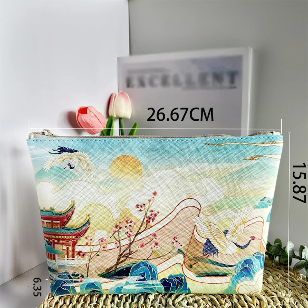 120PCS/Packs Large Gusset Pouch Custom Fashion Cosmetic Makeup Bag Color Printed Brand Logo Design Merch Travel Souvenir