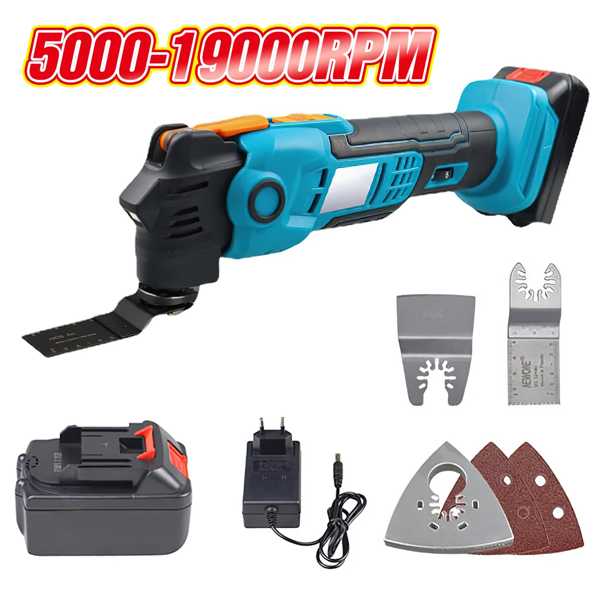 Cordless 20V Quickrelease Oscillating Tool Multifunction tool Anti-Vibration Compatible for MAKITA 18V Renovator Trimmer