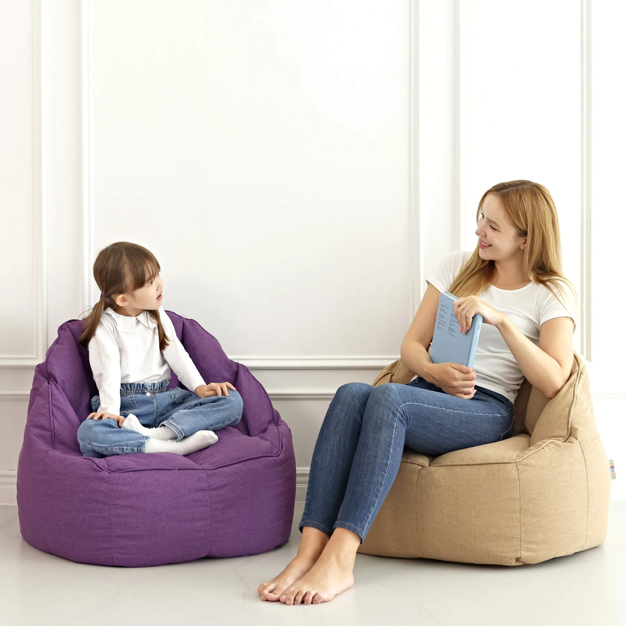 Frende backless fabric bean bag sofa