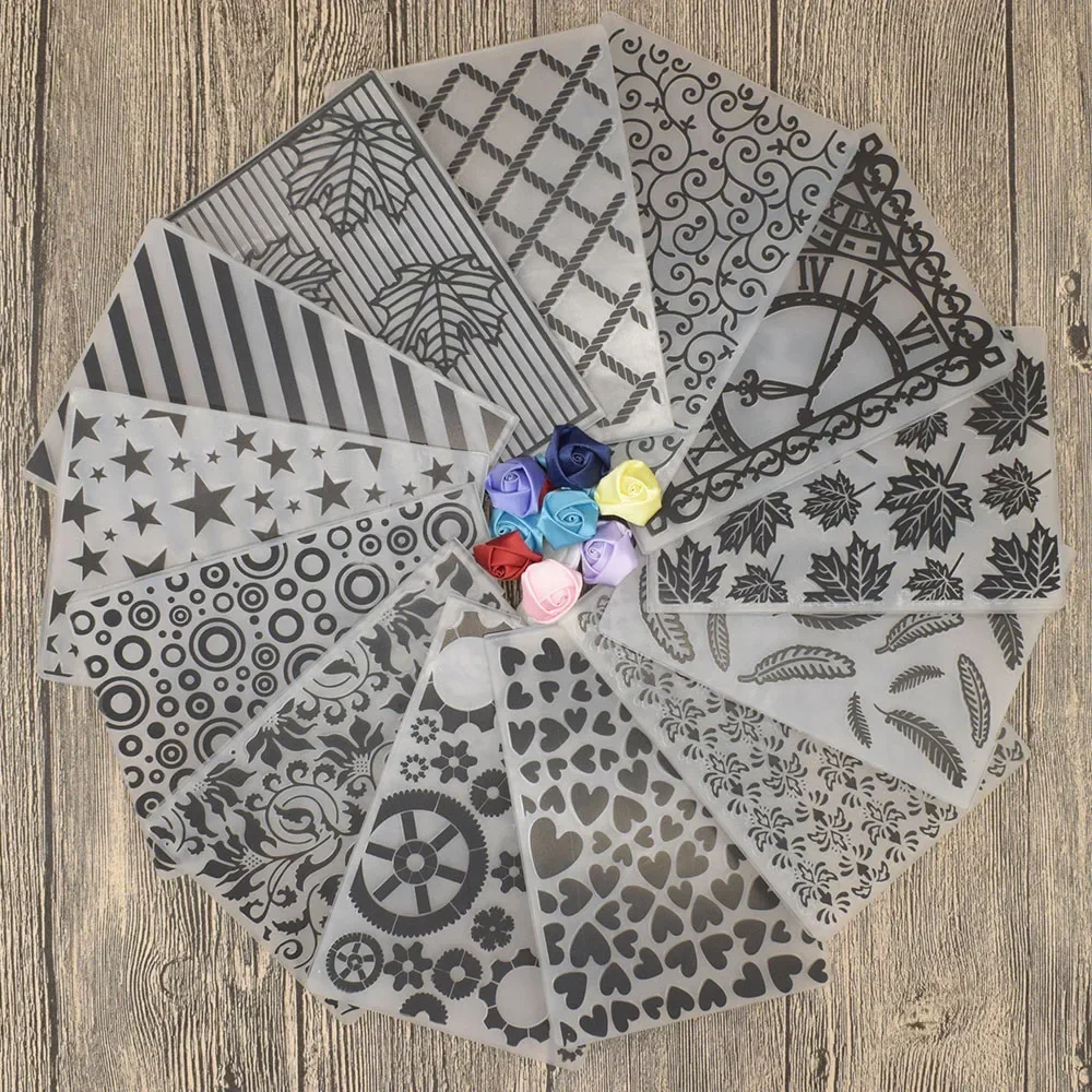 Serce kwiat koronkowe liście plastikowe teczki z wytłoczeniami szablony szablon na papier do majsterkowania karty Album dekoracje do scrapbookingu — zdjęcie 2
