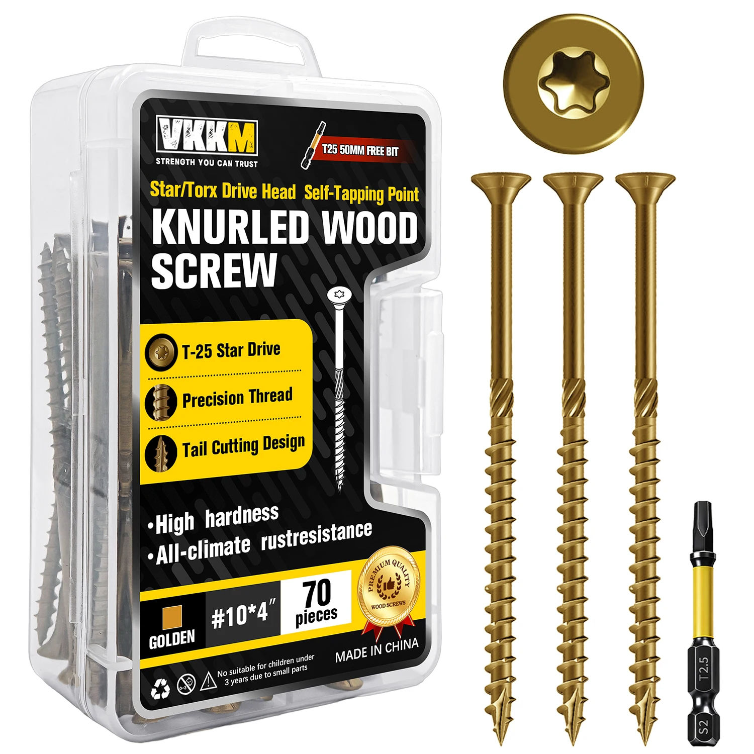 VKKM 70Pcs #10×4 Inch Golden T - Outdoor Furniture Diy recension och pris