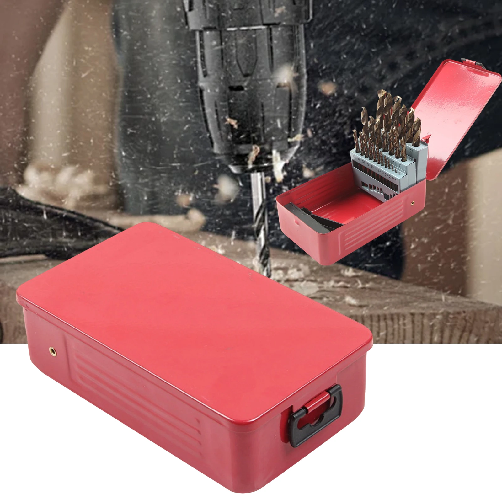 

2 шт., чехол для спиральных сверл, коробка для спиральных сверл с прямой ручкой, 25 слотов, железный шпонованый аксессуар, держатель для сверл, коробка для хранения