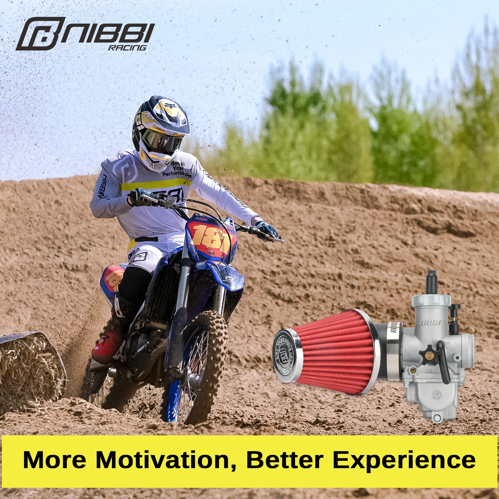 NIBBI Motorrad Vergaser Luftfilter Kit PE24mm/26mm/28mm/30mm Vergaser Mit Carb Jets für Yamaha Suzuki 2T 4T Moto Motor – Detail 1