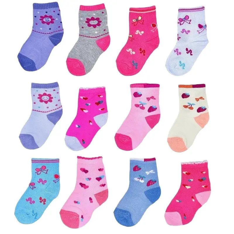 12 Pair Kit Baby Girl Socks For Baby Female Child Wholesale Lot