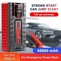 12V Car Starter 49800mAh Power Charger Wireless Car Tire Inflation Pump and Air Compressor Mobile Power Supply Portable Battery