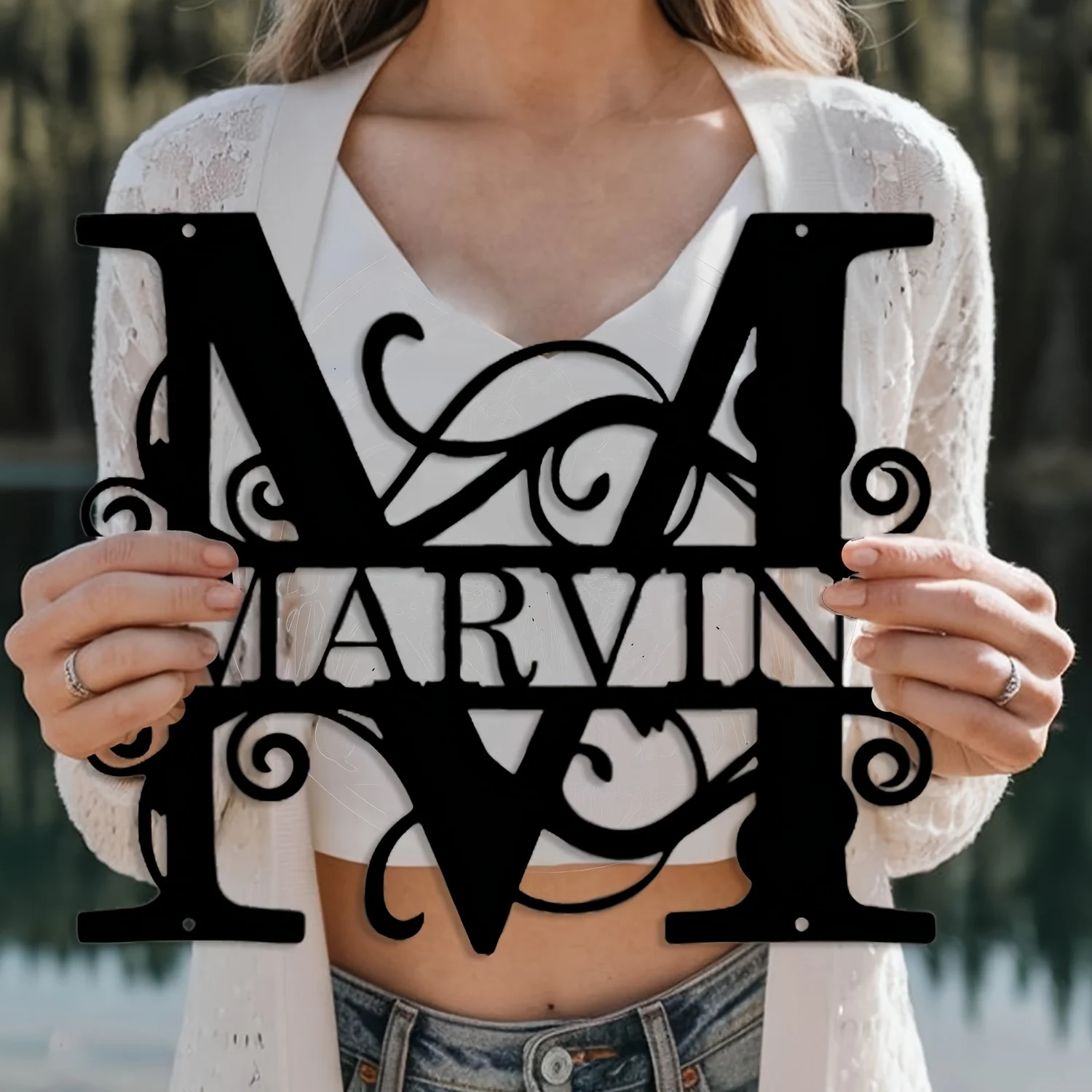 Custom Metal Name Sign, Initial&Monogram, Metal Wall Decor for Home/Garden/Farm, for Birthday/Wedding/Housewarming/Parties Gifts