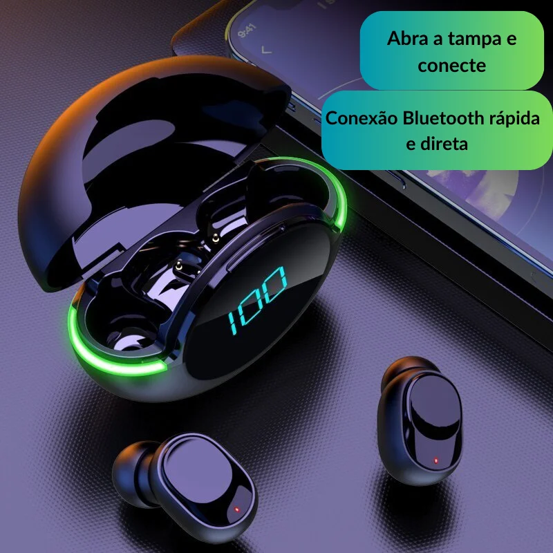 Bluetooth Earphone 5.1 Gamer Y80 Great Performance Ergonomic Design In Black Color-IMMEDIATE SHIP FOR ALL BRAZIL