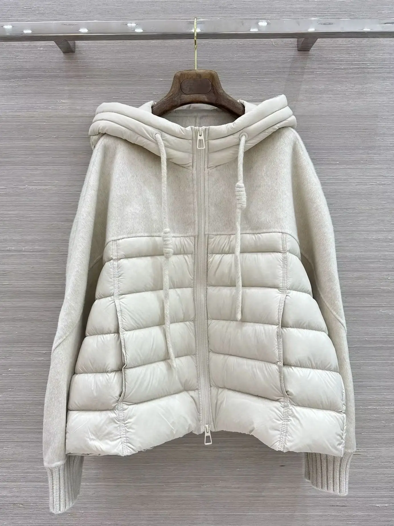 Autumn and Winter Double-Sided Cashmere Splicing design Short Hat Down Jacket