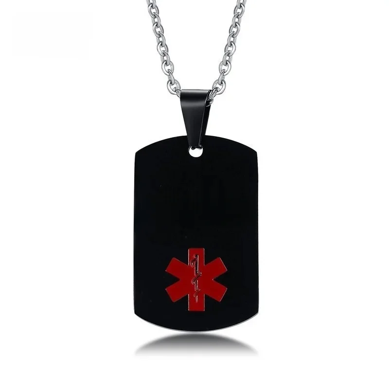 Vnox Medical Alert kobiet mężczyzna ID naszyjnik wisiorek bezpłatne niestandardowe grawerowanie cukrzyca Warfarin dializy rozruszniki serca — zdjęcie 2